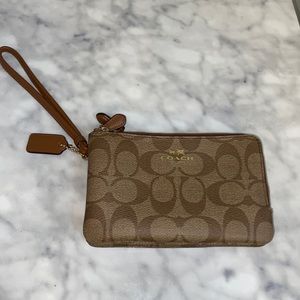 Coach corner zip wristlet